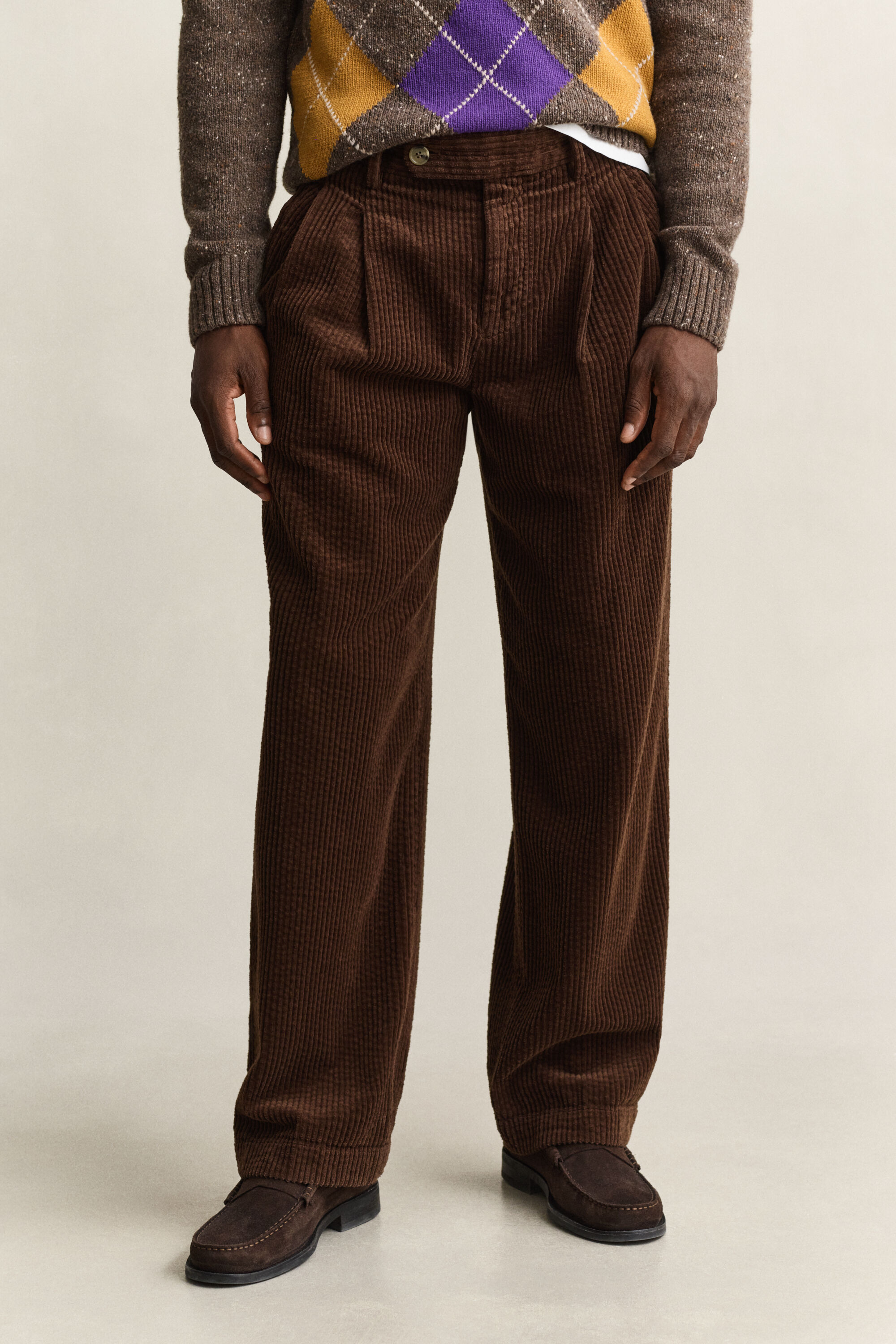 Pantaloni chino in velluto a coste