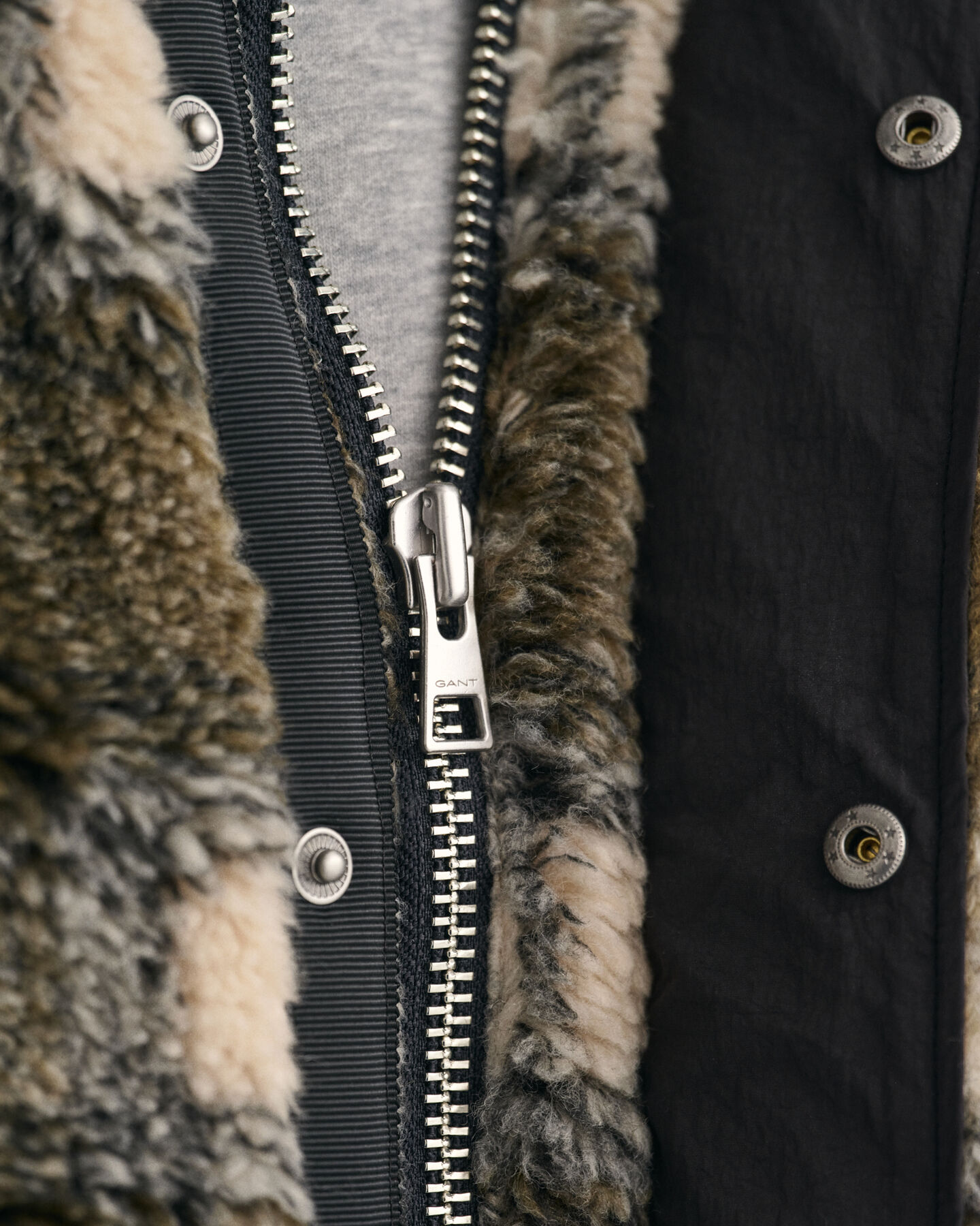 Giacca in pile a quadri con zip