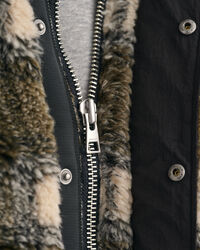 Giacca in pile a quadri con zip