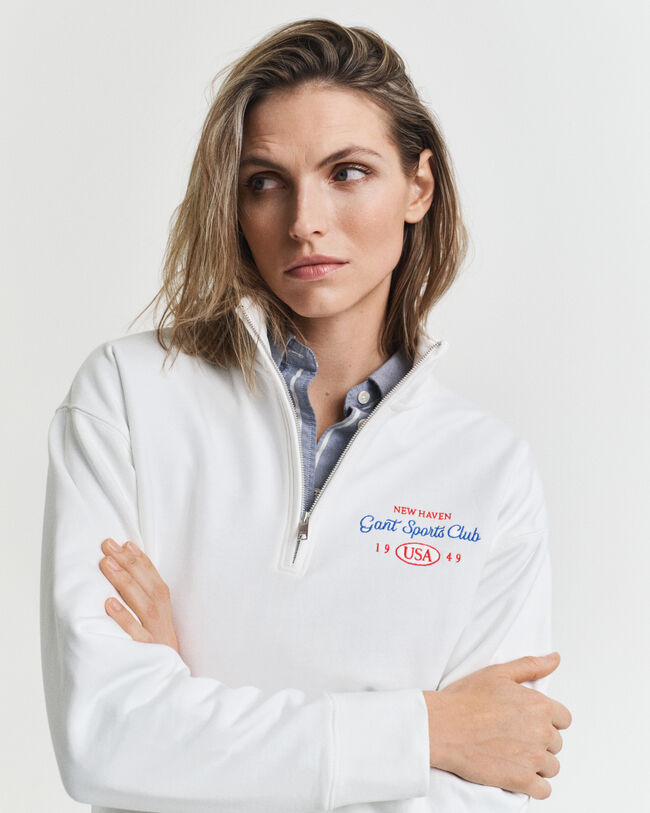 Felpa Graphic con zip corta