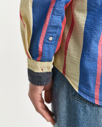 Camicia seersucker a righe oversize