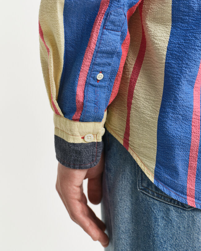 Camicia seersucker a righe oversize