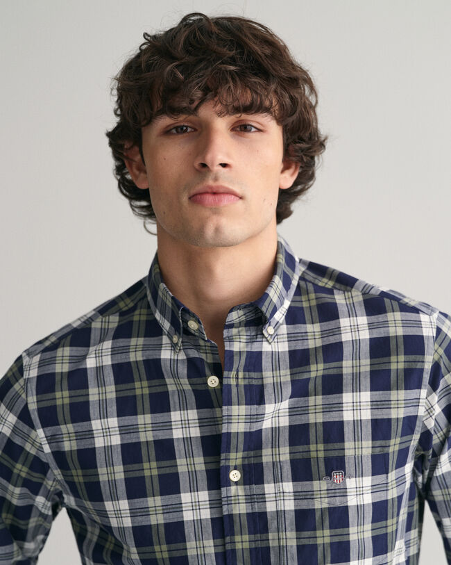 Camicia a quadri in popeline regular fit