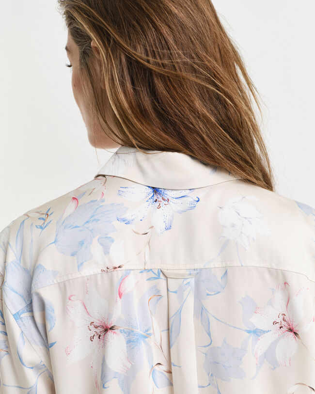 Camicia a maniche corte con stampa floreale regular fit