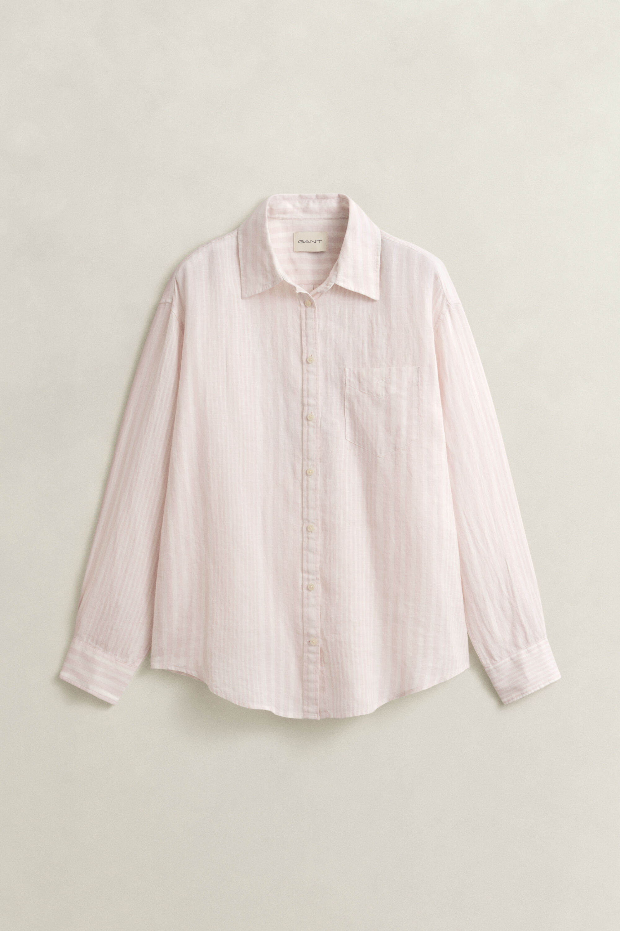 Camicia di lino a righe relaxed fit