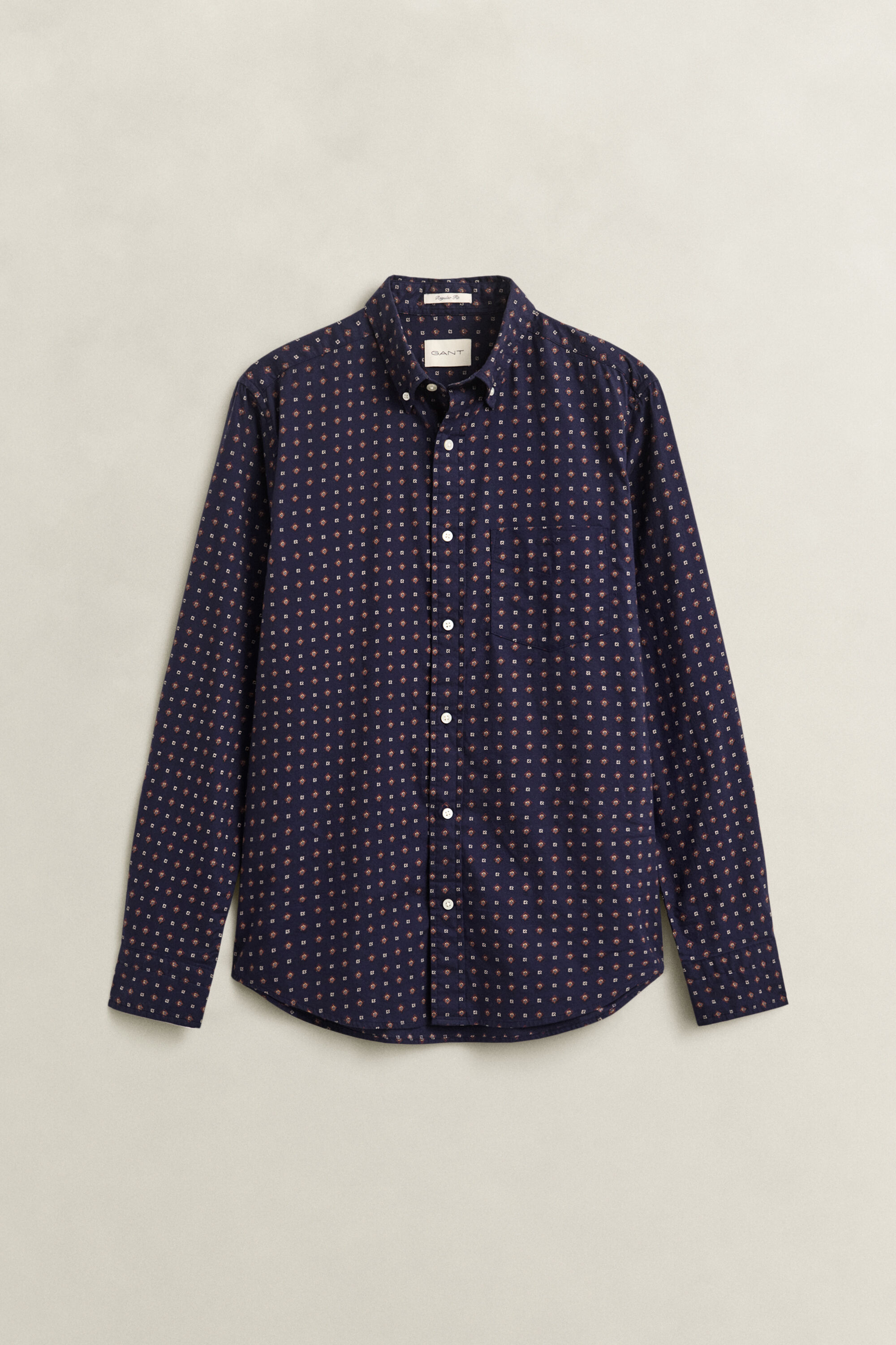 Camicia in twill con motivo cachemire