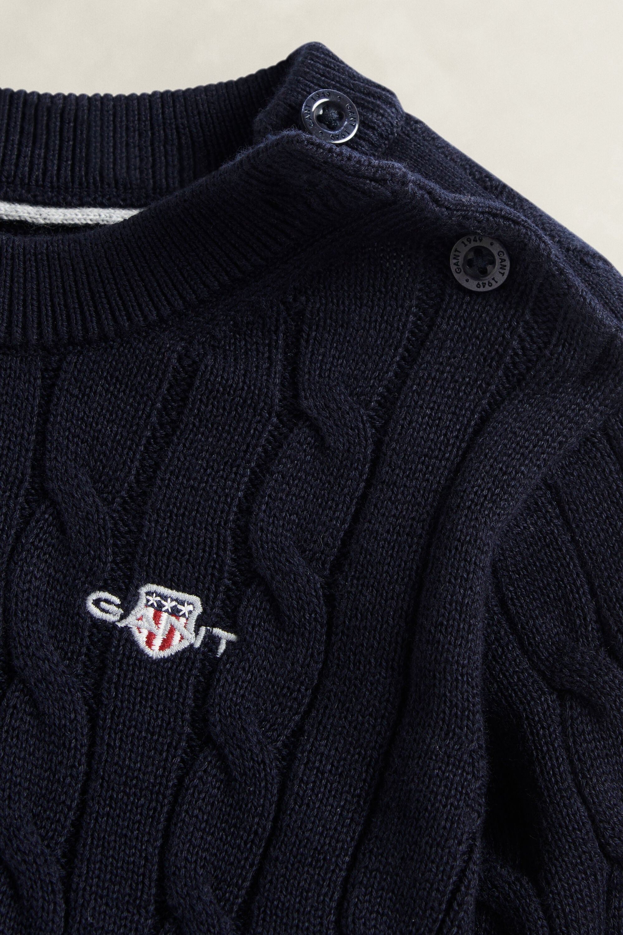 Maglia lavorata in cotone a trecce Shield Boys