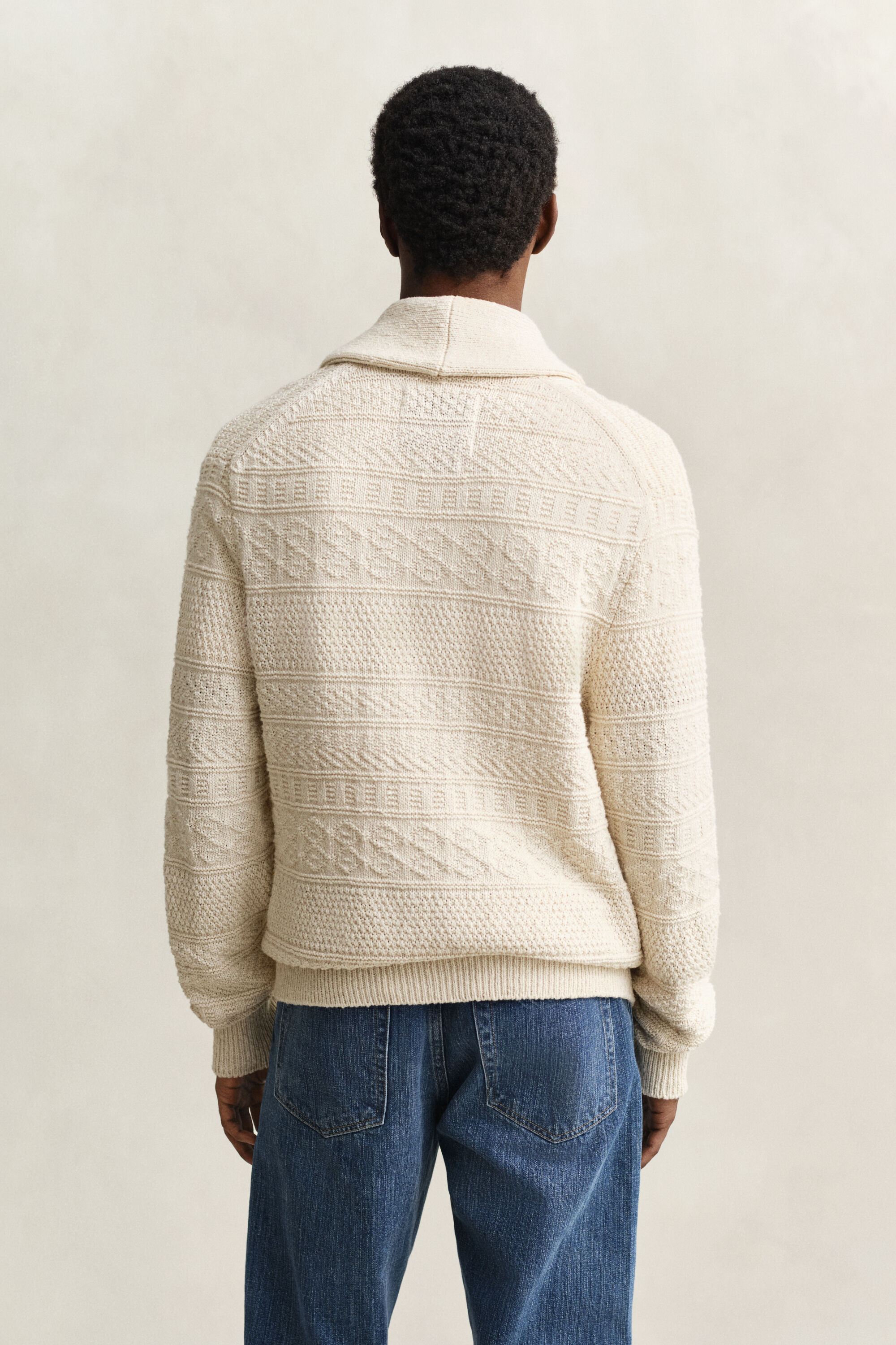 Cardigan in misto cotone testurizzato