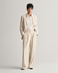 Pantaloni sartoriali elasticizzati in lino relaxed fit