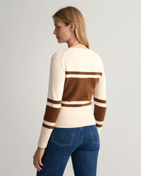 Maglia girocollo a righe larghe