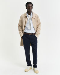 Camicia di lino a righe sottili regular fit