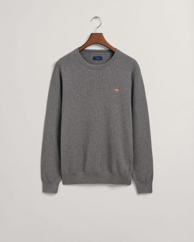 Maglia girocollo in cotone Texture