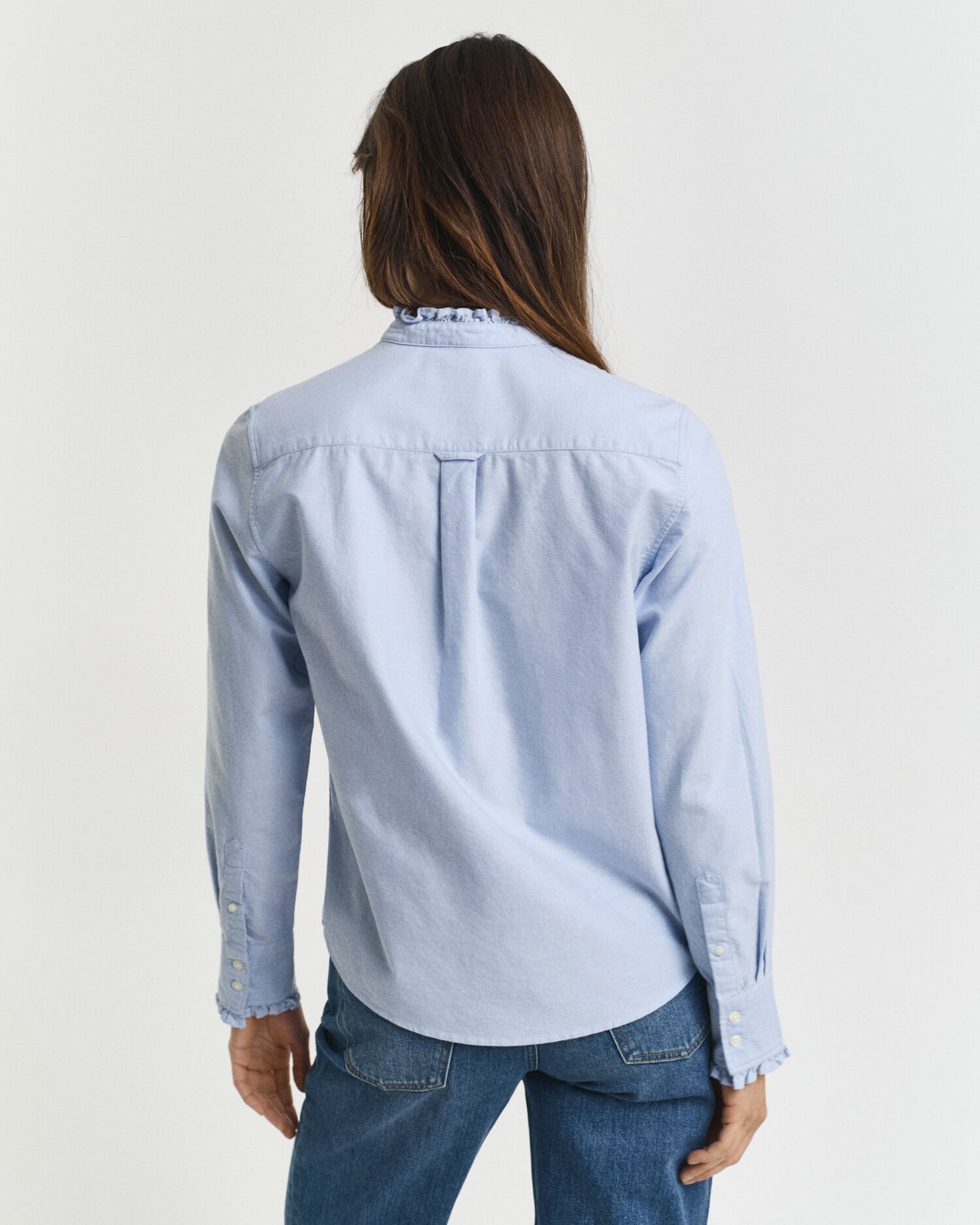 Blusa Oxford classica con volant