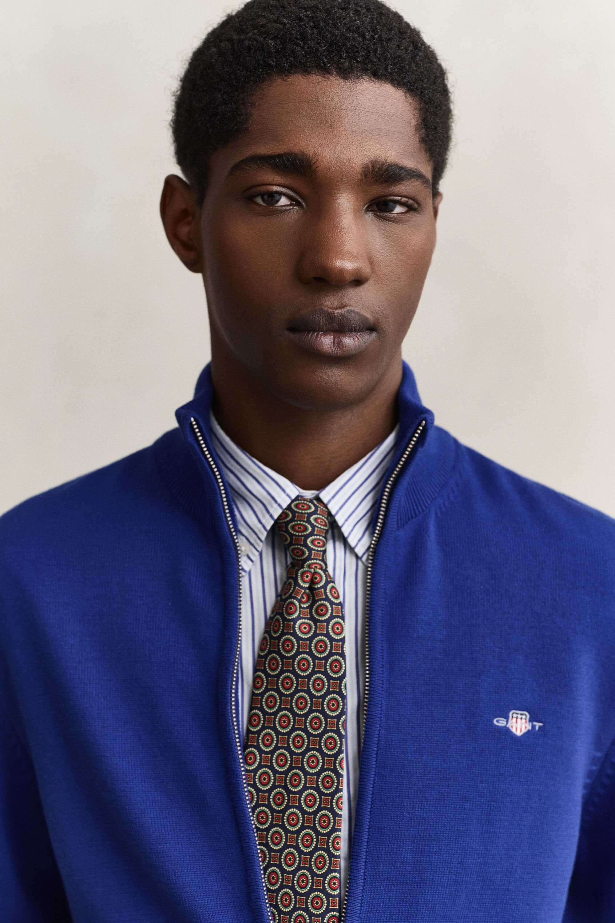 Cardigan in cotone casual con zip