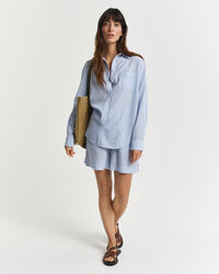 Camicia seersucker a righe tono su tono relaxed fit