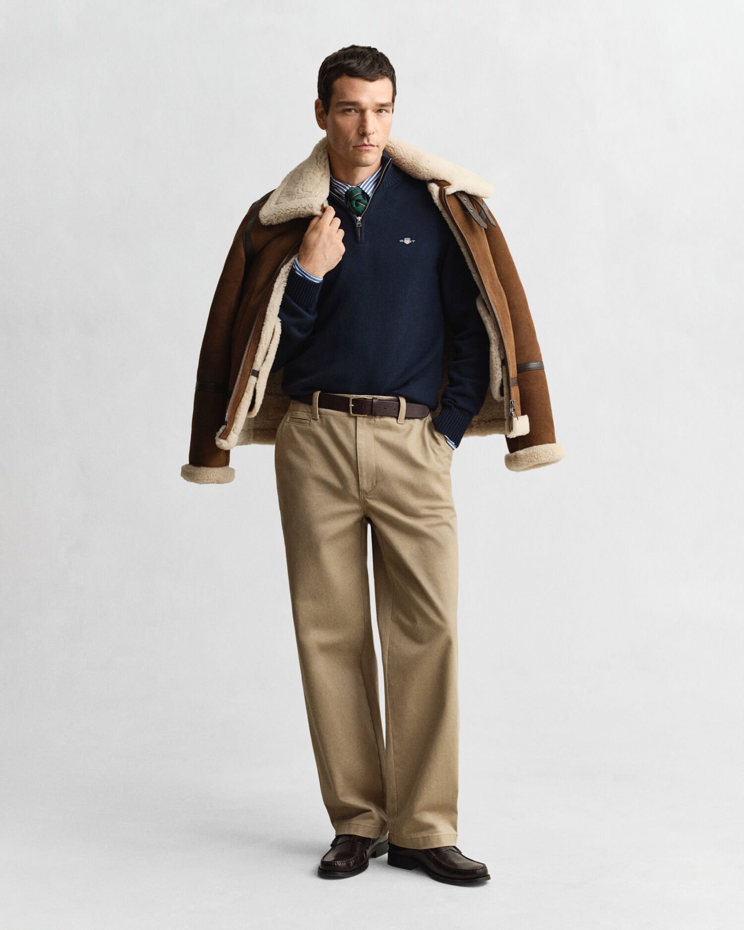 Maglia in cotone casual con zip corta