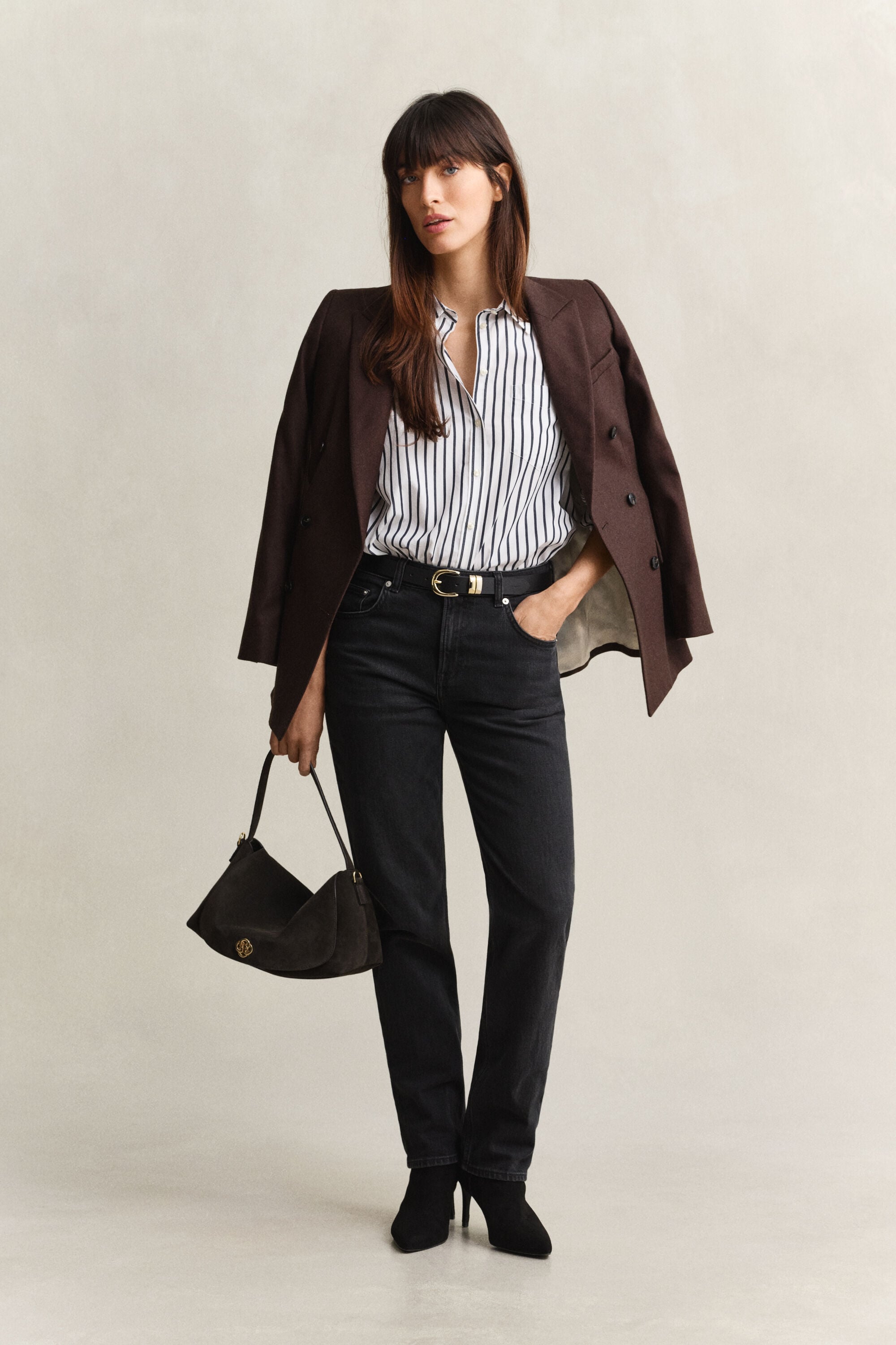 Camicia classica in popeline a righe relaxed fit