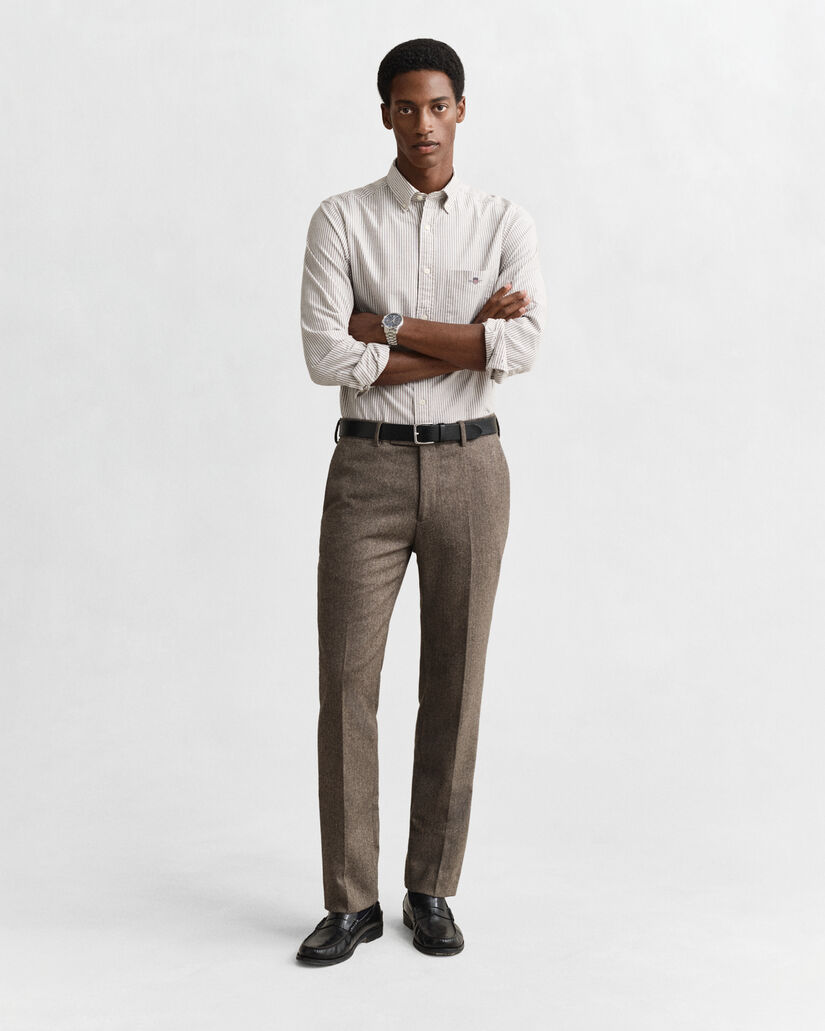 Camicia Oxford classica a righe Banker regular fit