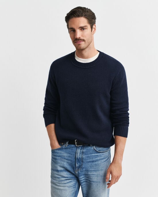 Maglia girocollo in morbido misto cashmere
