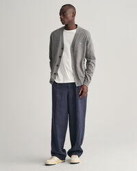 Cardigan in cotone classico con scollo a V