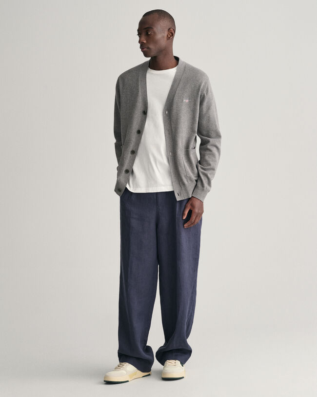 Cardigan in cotone classico con scollo a V