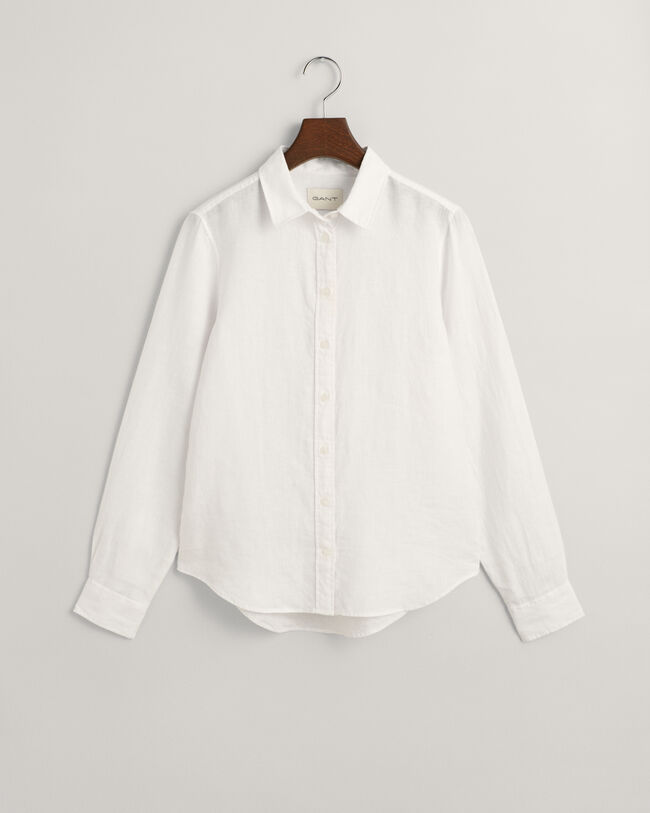 Camicia di lino a quadri in chambray regular fit