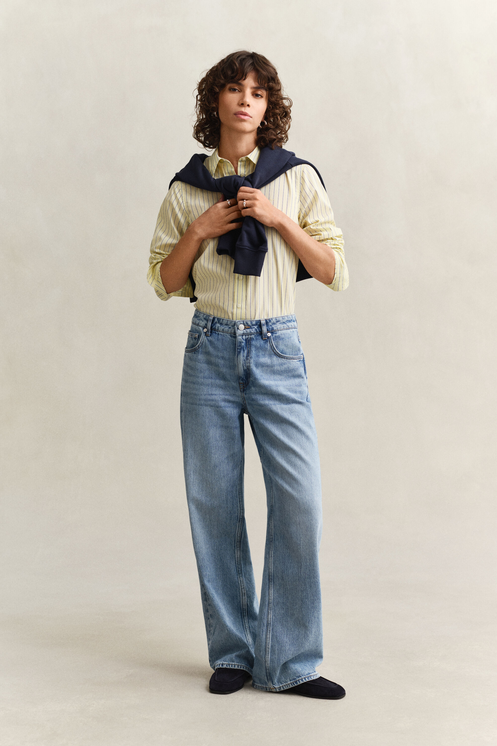 Camicia classica in popeline a righe regular fit