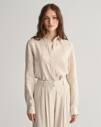 Camicia di lino a quadri in chambray regular fit