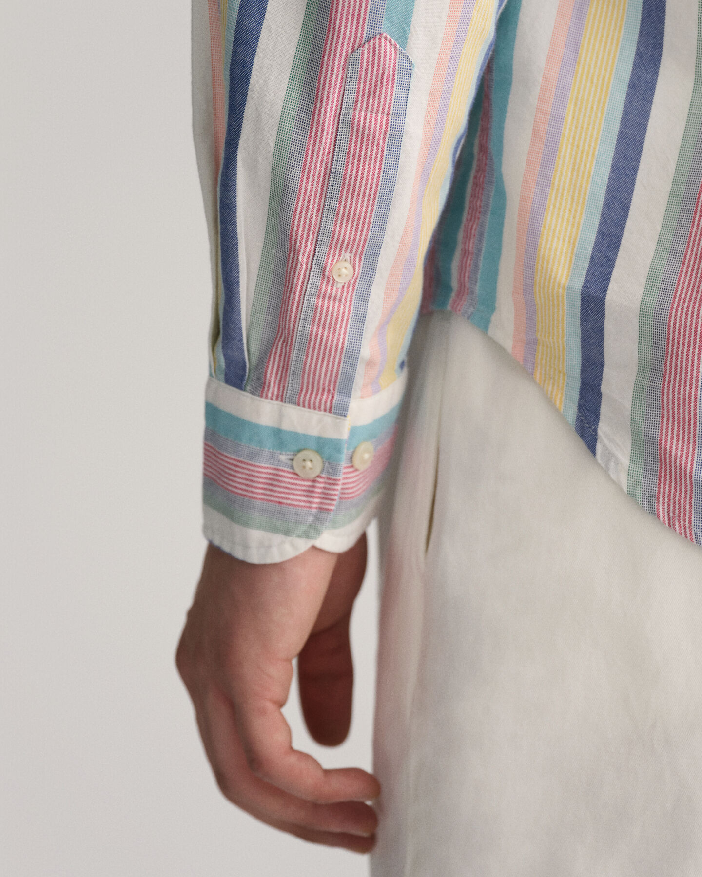 Camicia Oxford a righe multicolore regular fit