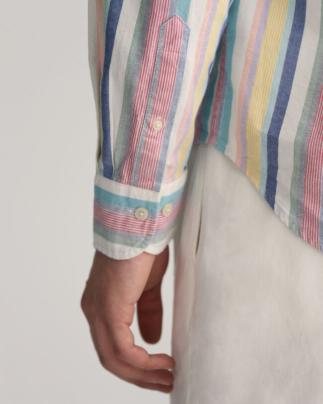 Camicia Oxford a righe multicolore regular fit