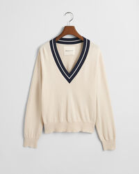 Maglia con scollo a V a contrasto