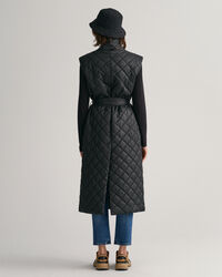 Piumino smanicato trapuntato lungo