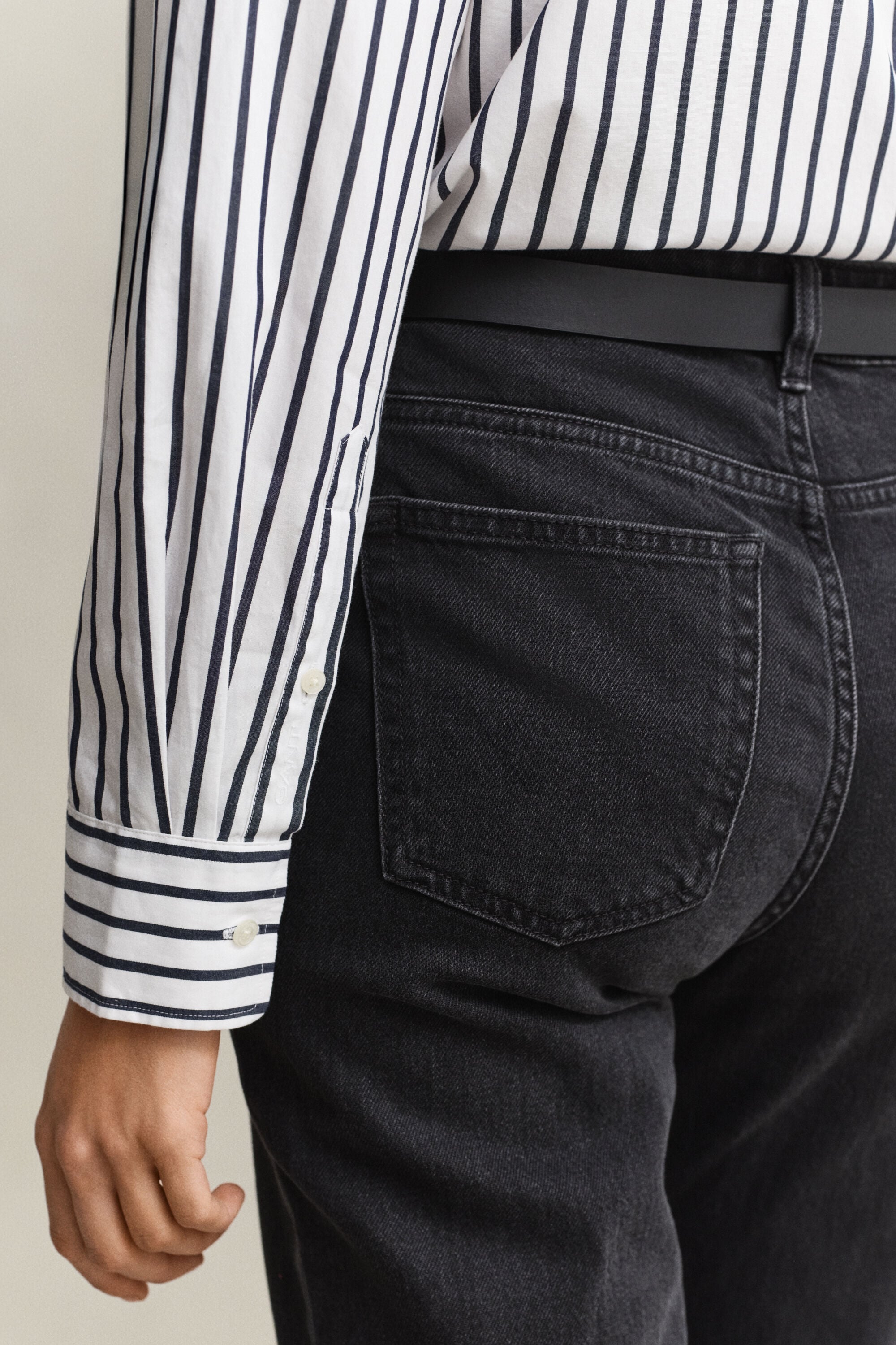 Camicia classica in popeline a righe relaxed fit