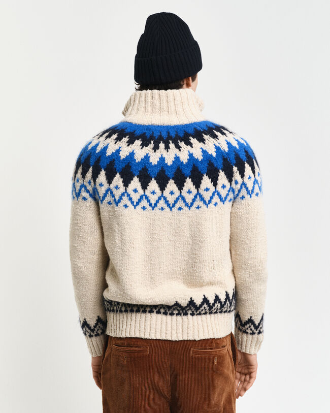 Cardigan con zip Jacquard