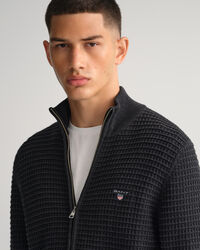 Maglia in cotone Texture con zip lunga