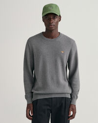 Maglia girocollo in cotone Texture