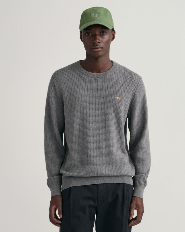 Maglia girocollo in cotone Texture