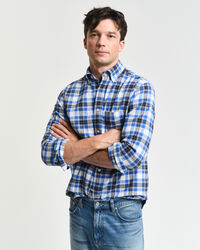 Camicia a quadri testurizzata regular fit