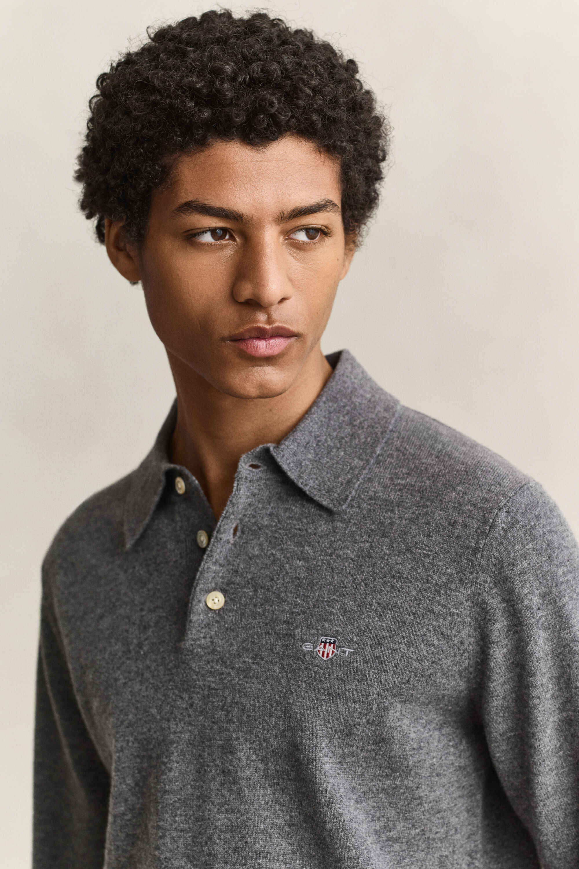 Maglia polo in finissima lana d’agnello