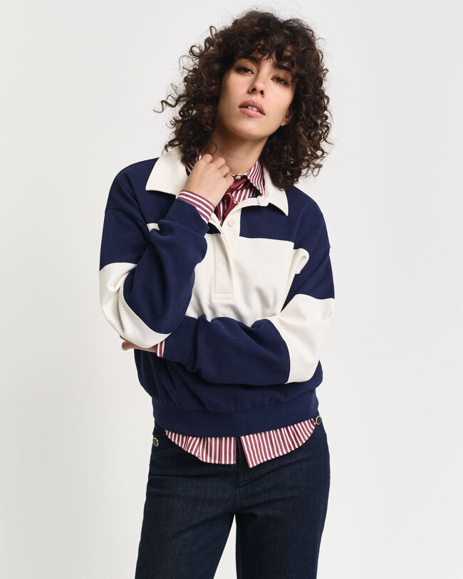 Rugger colour block in piqué a rilievo