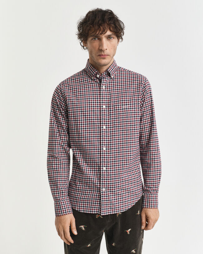 Camicia in twill a quadri percalle regular fit