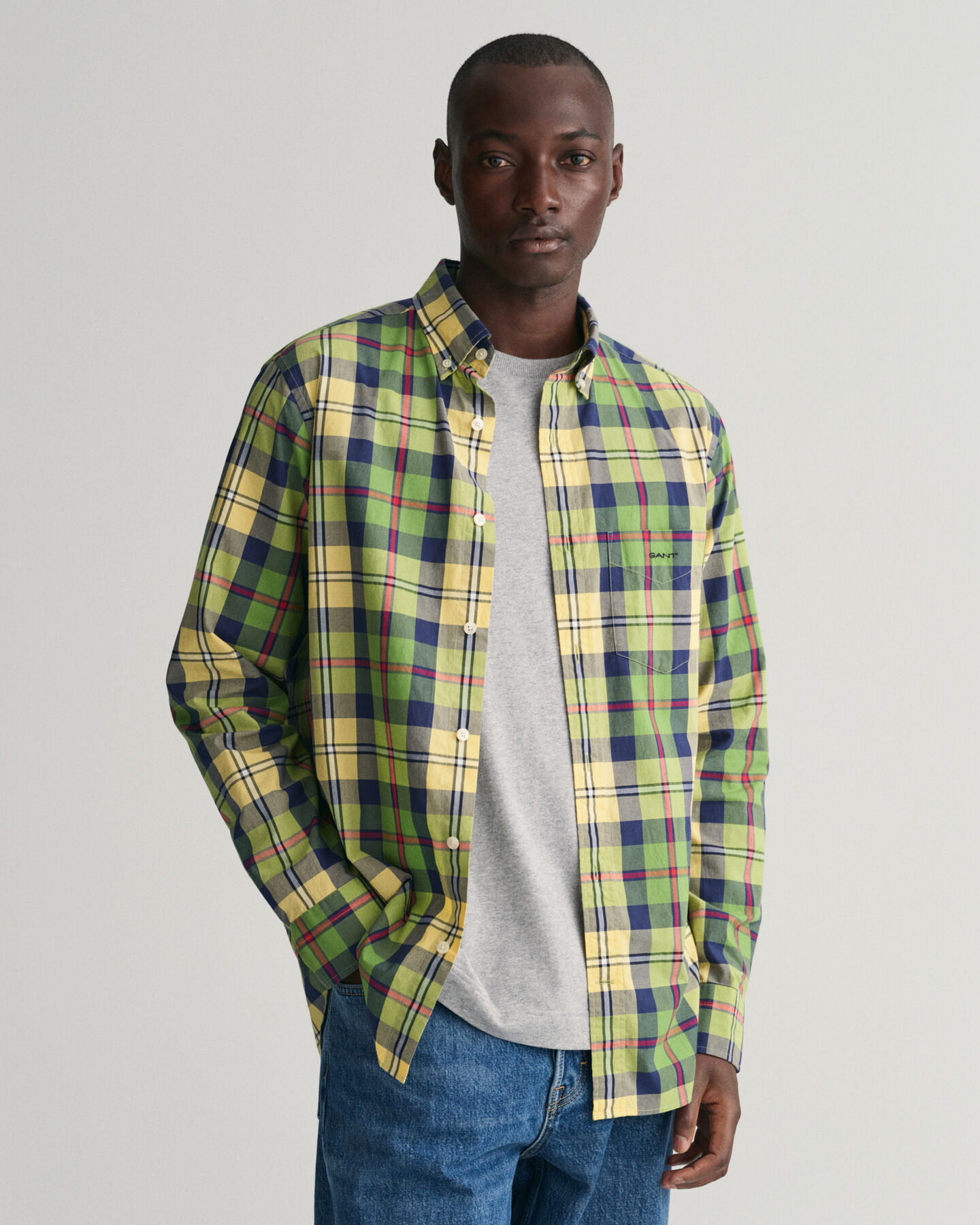 Camicia a quadri grandi in popeline regular fit