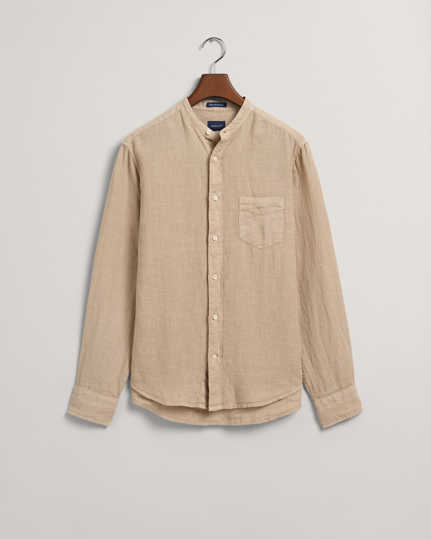 Camicia di lino tinto in capo regular fit