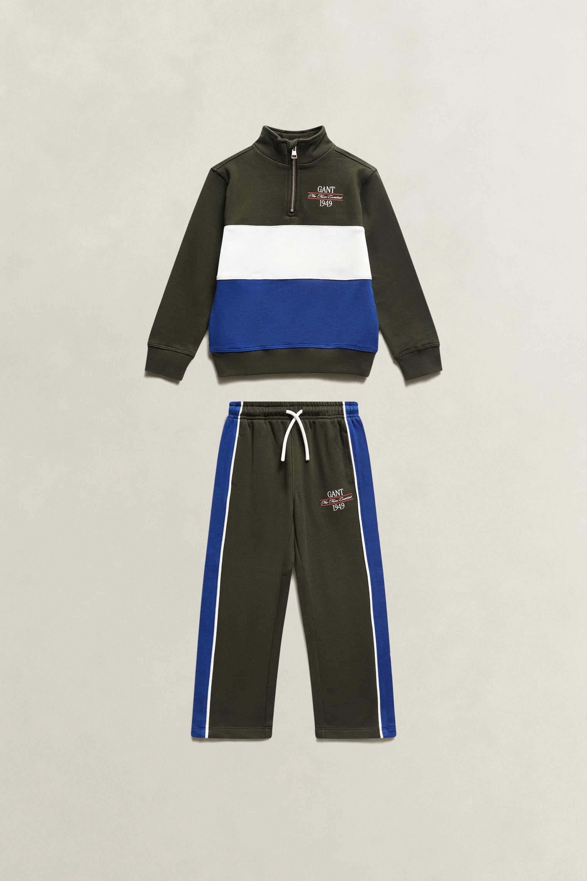 Set felpa con zip corta e pantaloni della tuta Boys