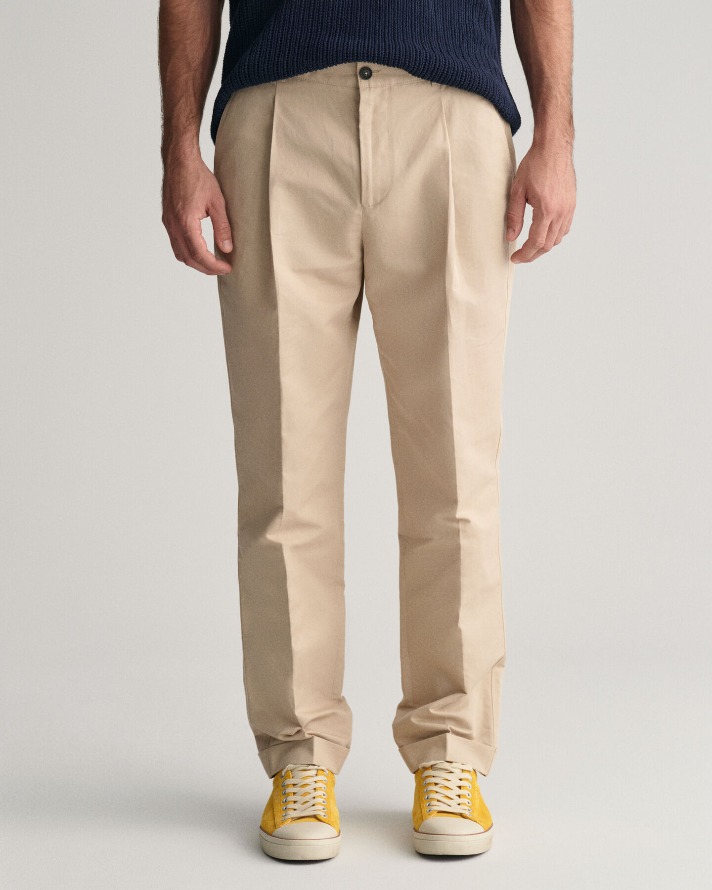 Pantaloni da abito in cotone regular fit