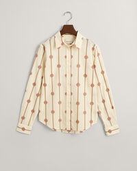 Camicia in voile di cotone a righe Monogram regular fit