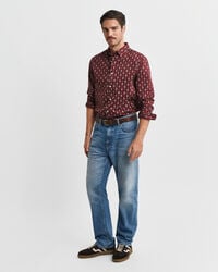 Camicia in twill con stampa di motivo cachemire regular fit