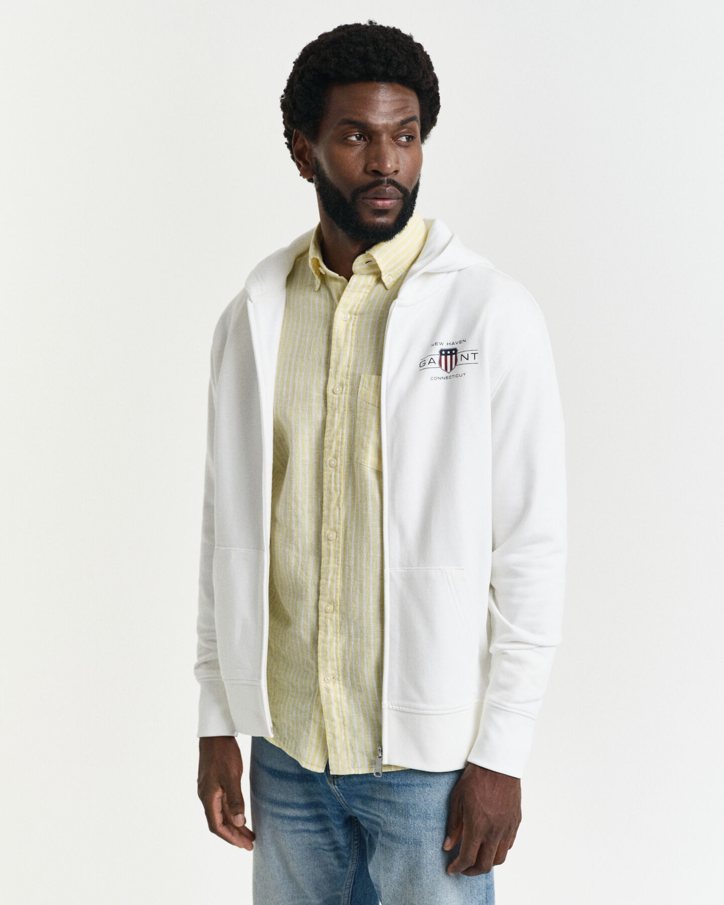 Felpa con cappuccio con stampa e zip