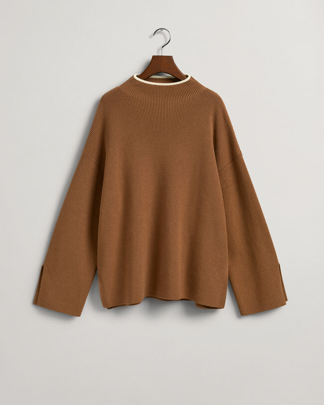 Maglia a coste accollata