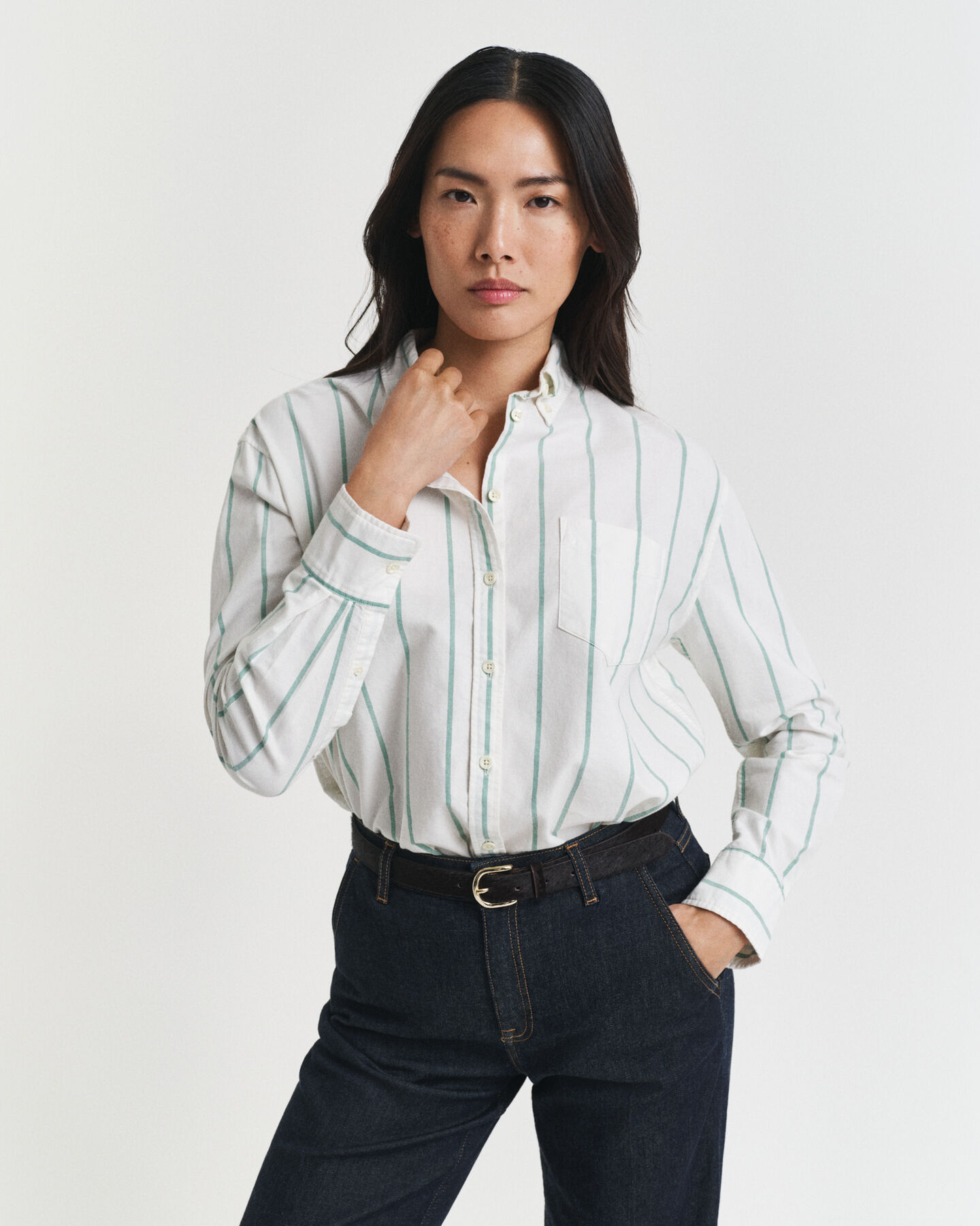Camicia Oxford classica a righe relaxed fit